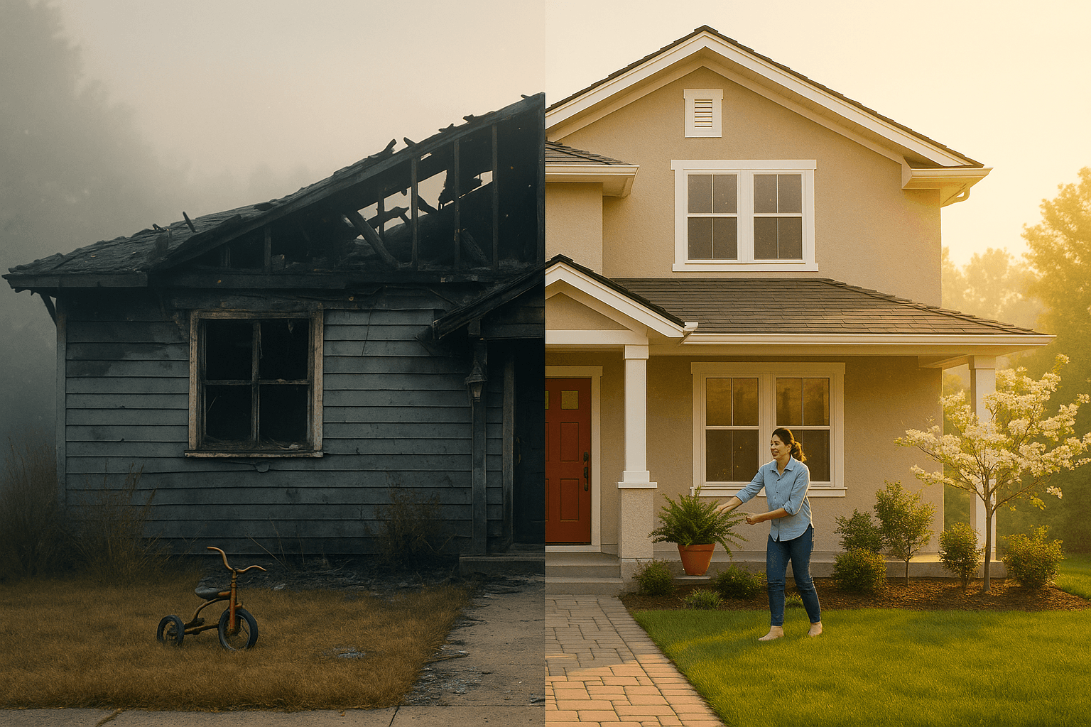Before and after rebuild transformation